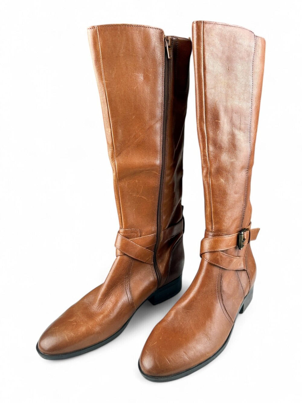 Naturalizer Brown Leather Knee-High Riding Boots Size 8